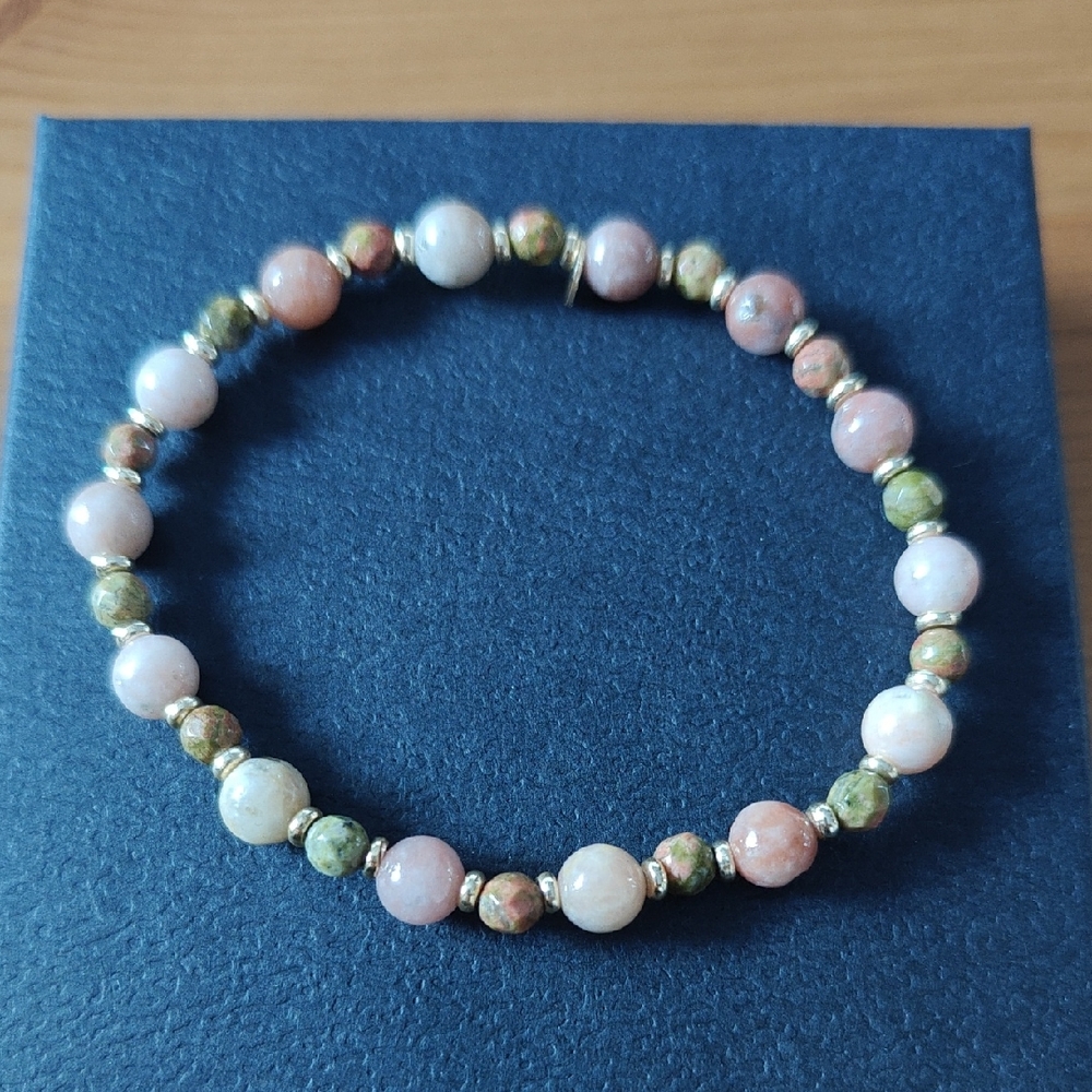 Unakite and Aventurine Bracelet